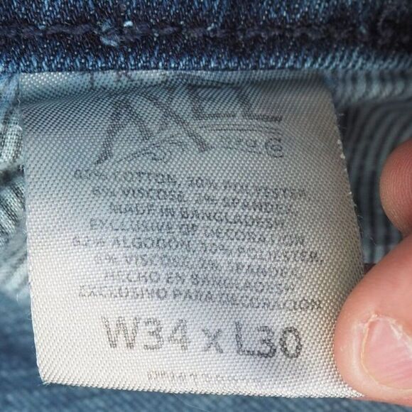 T.K. Axel Slim Boot Distressed Paint Splatter Medium Wash Jeans Men's 34 x 30 - Picture 12 of 12